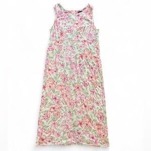 Sag Harbor Pink and Green Floral Dress
